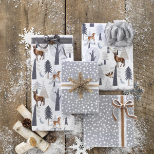 Snowy Country Forest Reversible Gift Wrap